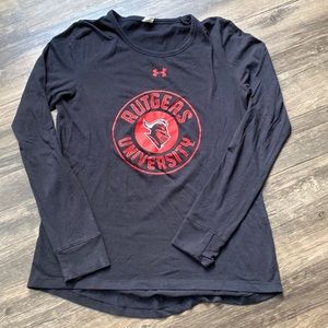 Under Armour womens-fit long sleeved shirt, Rutgers University. Size S.